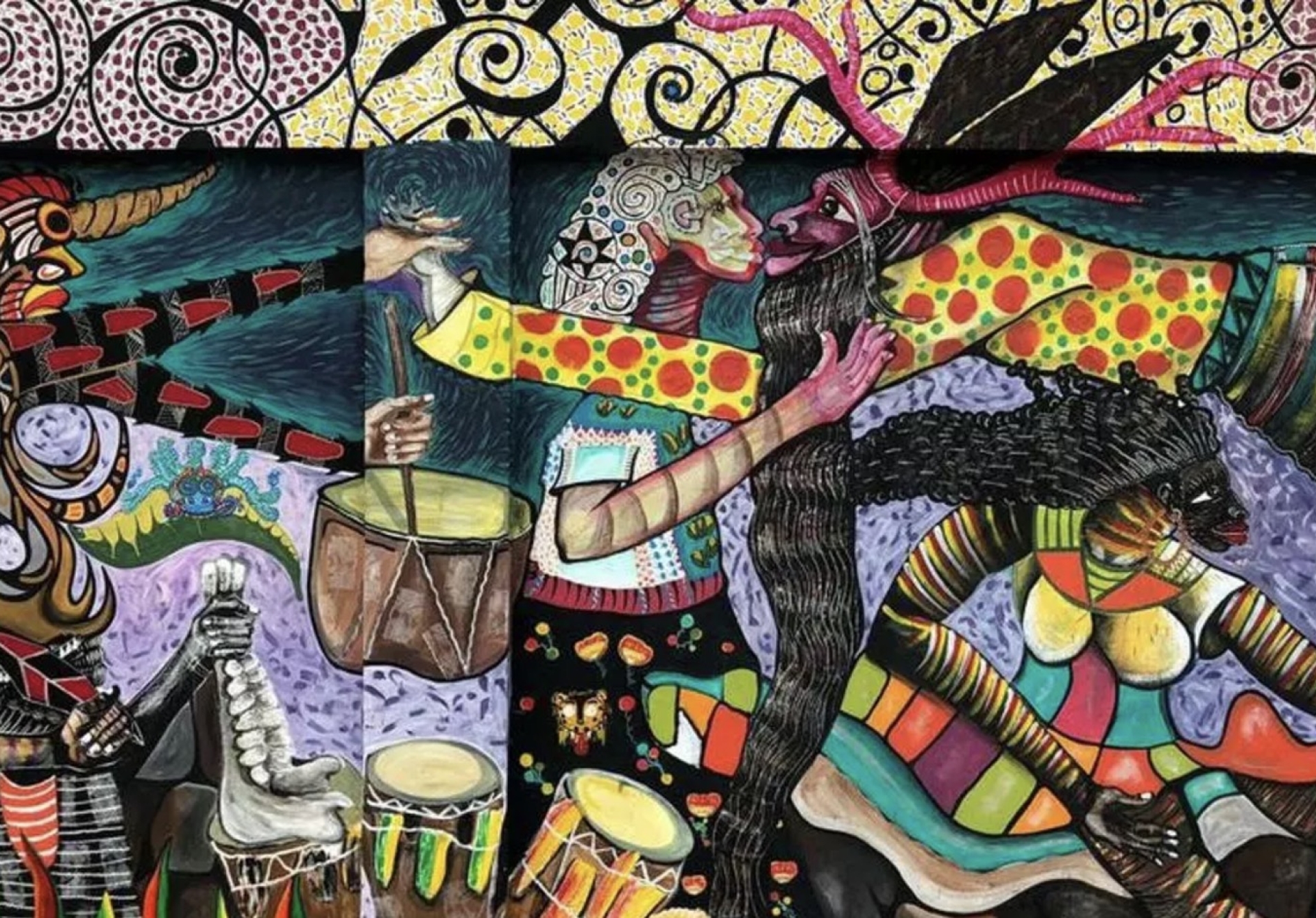 Religion, roots and memories are part of a mural on Congo culture in Panama