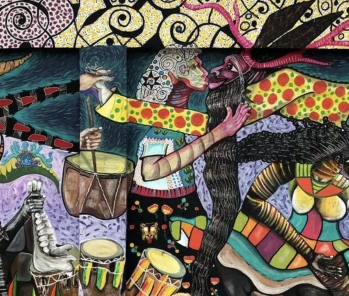 Religion, roots and memories are part of a mural on Congo culture in Panama